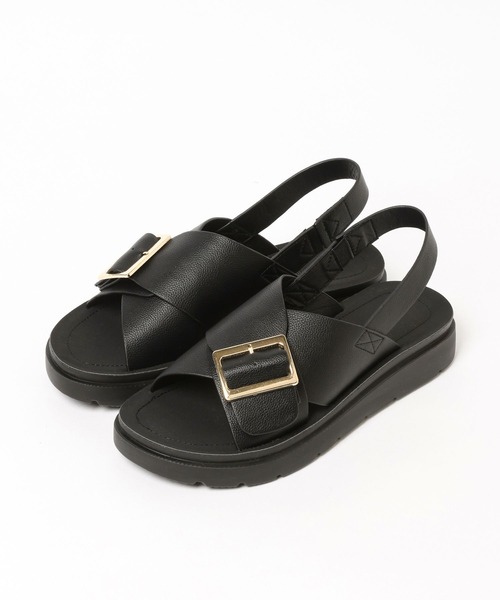 GLOBAL WORK（グローバルワーク）の「らくっションクロスベルトサンダル/327924（サンダル・レディース・ベージュ/ブラック/アイボリー・MEDIUM/LARGE/SMALL）」の20枚目の写真