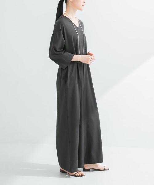 URBAN RESEARCH(アーバンリサーチ)の「シルクネップオールインワン(サロペット/オーバーオール・レディース・オフホワイト/チャコールグレー・FREE)」の7枚目の写真