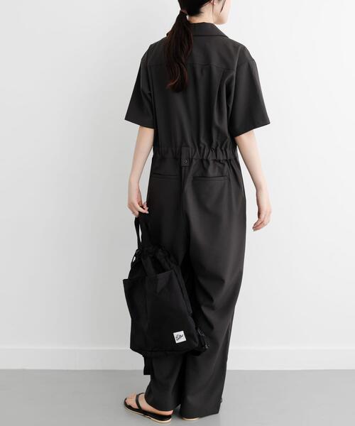 FORK&SPOON（フォークアンドスプーン）の「FORK&SPOON　5分袖オールインワン（サロペット/オーバーオール・レディース・ダークブラウン/ネイビー・1/2）」の5枚目の写真