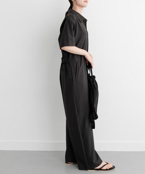 FORK&SPOON（フォークアンドスプーン）の「FORK&SPOON　5分袖オールインワン（サロペット/オーバーオール・レディース・ダークブラウン/ネイビー・1/2）」の7枚目の写真