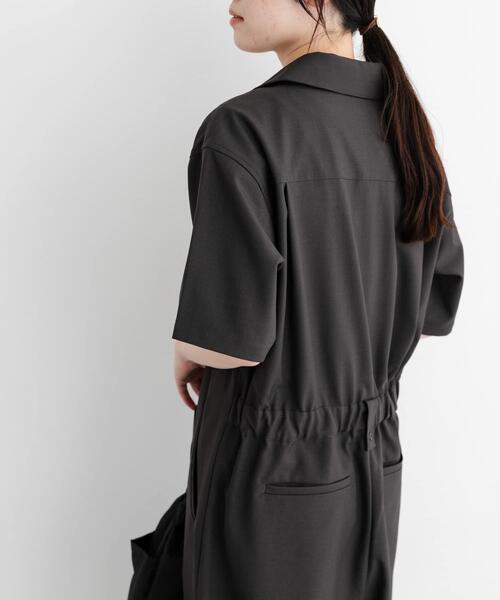 FORK&SPOON（フォークアンドスプーン）の「FORK&SPOON　5分袖オールインワン（サロペット/オーバーオール・レディース・ダークブラウン/ネイビー・1/2）」の8枚目の写真