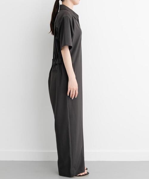 FORK&SPOON（フォークアンドスプーン）の「FORK&SPOON　5分袖オールインワン（サロペット/オーバーオール・レディース・ダークブラウン/ネイビー・1/2）」の10枚目の写真