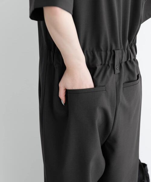 FORK&SPOON（フォークアンドスプーン）の「FORK&SPOON　5分袖オールインワン（サロペット/オーバーオール・レディース・ダークブラウン/ネイビー・1/2）」の14枚目の写真