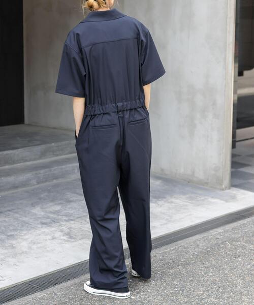 FORK&SPOON（フォークアンドスプーン）の「FORK&SPOON　5分袖オールインワン（サロペット/オーバーオール・レディース・ダークブラウン/ネイビー・1/2）」の22枚目の写真