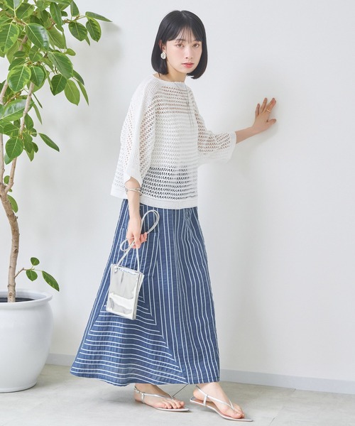 KATHARINE ROSS(キャサリンロス)の「【KATHARINE ROSS】ブライトストライプスカート(スカート・レディース・ベージュ/ネイビー・MEDIUM)」の12枚目の写真