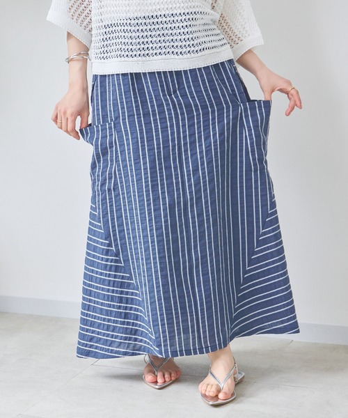 KATHARINE ROSS(キャサリンロス)の「【KATHARINE ROSS】ブライトストライプスカート(スカート・レディース・ベージュ/ネイビー・MEDIUM)」の16枚目の写真