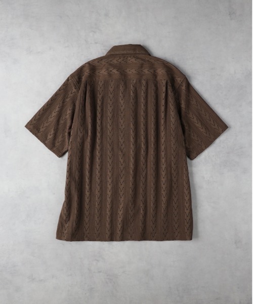 BACK NUMBER（バックナンバー）の「【BACK NUMBER】透かし編み半袖シャツ（シャツ/ブラウス・メンズ・ブラック/オフホワイト/ブラウン・L/XL/M）」の7枚目の写真