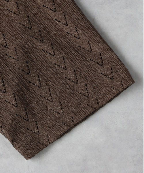 BACK NUMBER（バックナンバー）の「【BACK NUMBER】透かし編み半袖シャツ（シャツ/ブラウス・メンズ・ブラック/オフホワイト/ブラウン・L/XL/M）」の9枚目の写真