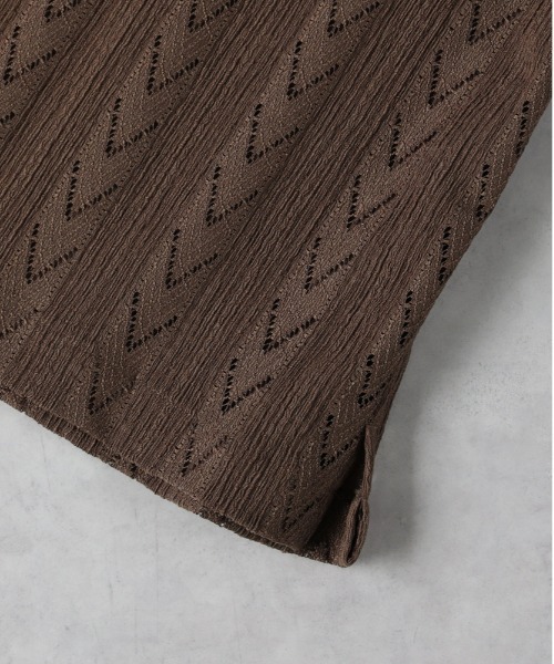 BACK NUMBER（バックナンバー）の「【BACK NUMBER】透かし編み半袖シャツ（シャツ/ブラウス・メンズ・ブラック/オフホワイト/ブラウン・L/XL/M）」の10枚目の写真