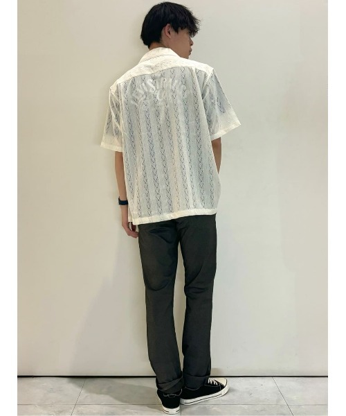 BACK NUMBER（バックナンバー）の「【BACK NUMBER】透かし編み半袖シャツ（シャツ/ブラウス・メンズ・ブラック/オフホワイト/ブラウン・L/XL/M）」の13枚目の写真