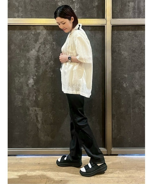 BACK NUMBER（バックナンバー）の「【BACK NUMBER】透かし編み半袖シャツ（シャツ/ブラウス・メンズ・ブラック/オフホワイト/ブラウン・L/XL/M）」の15枚目の写真