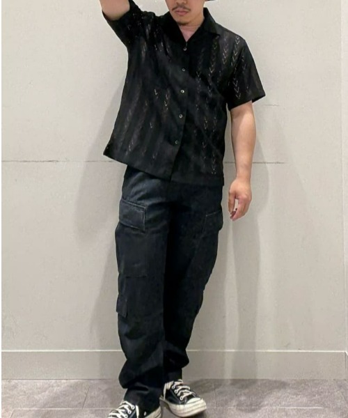 BACK NUMBER（バックナンバー）の「【BACK NUMBER】透かし編み半袖シャツ（シャツ/ブラウス・メンズ・ブラック/オフホワイト/ブラウン・L/XL/M）」の17枚目の写真