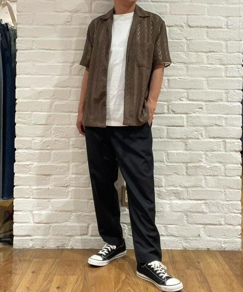 BACK NUMBER（バックナンバー）の「【BACK NUMBER】透かし編み半袖シャツ（シャツ/ブラウス・メンズ・ブラック/オフホワイト/ブラウン・L/XL/M）」の21枚目の写真