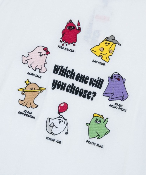 JOHN'S CLOSET(ジョンズクローゼット)の「【13】バリエーション オバケ刺繍 半袖Tシャツ(Tシャツ/カットソー・メンズ・オフホワイト/ブラック・LARGE/MEDIUM)」の5枚目の写真
