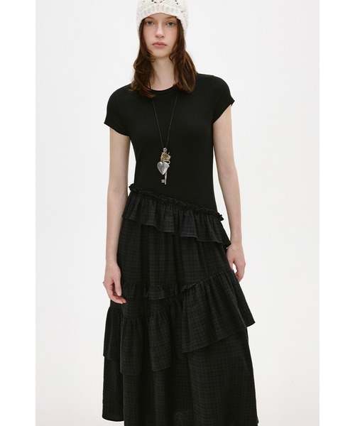 Chloé クレープサテン製Vネックロングドレス のブラック | Chloé JP