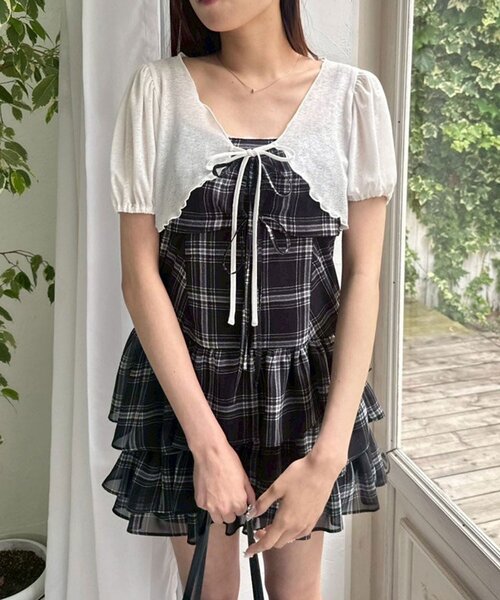 セール】【SETアイテム】ボレロセットリボンミニワンピース
