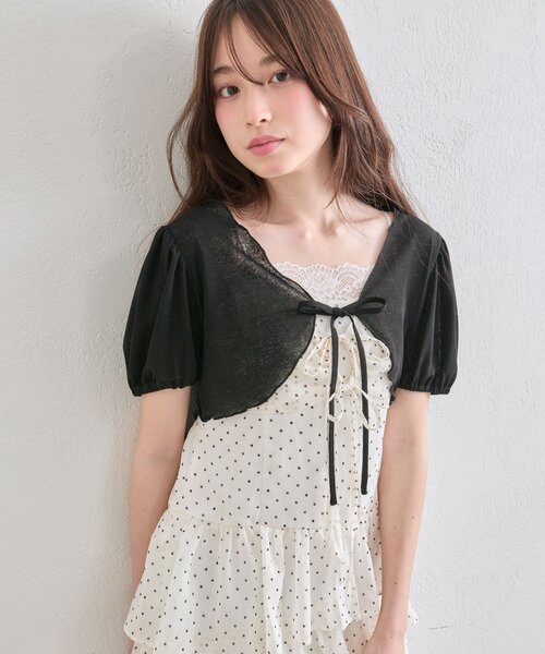 セール】【SETアイテム】ボレロセットリボンミニワンピース