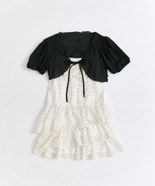 OLIVE des OLIVE（オリーブデオリーブ）の「【SETアイテム】ボレロセットリボンミニワンピース（ワンピース・レディース・ドット/ブラウン系その他/ブラック系その他/イエロー・FREE）」の22枚目の写真