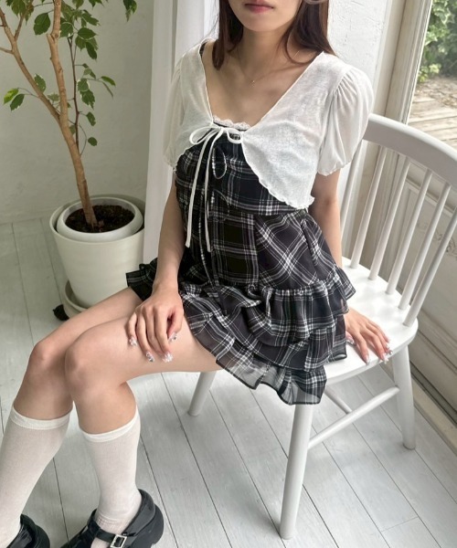 OLIVE des OLIVE（オリーブデオリーブ）の「【SETアイテム】ボレロセットリボンミニワンピース（ワンピース・レディース・ドット/ブラウン系その他/ブラック系その他/イエロー・FREE）」の16枚目の写真