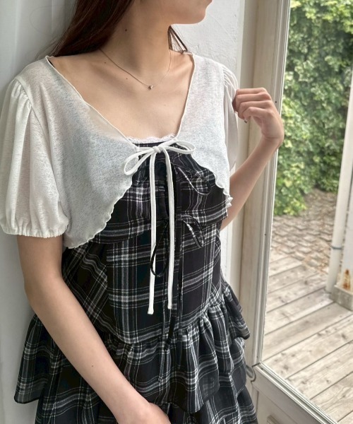 セール】【SETアイテム】ボレロセットリボンミニワンピース
