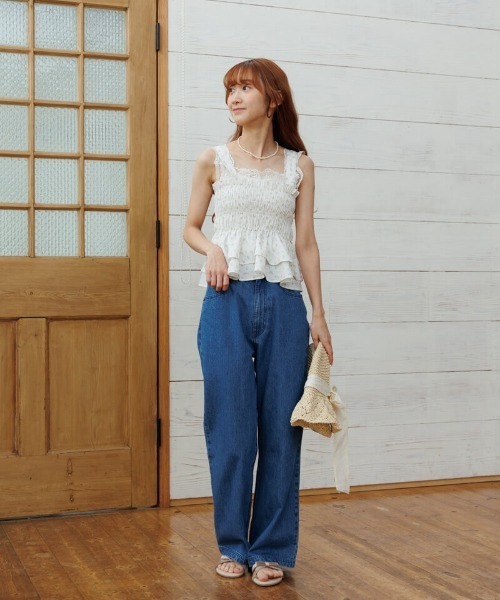 flower ペタルデニムパンツ　Navy (ネイビー) ペタルデニムパンツ2（デニムパンツ）｜flower（フラワー）の