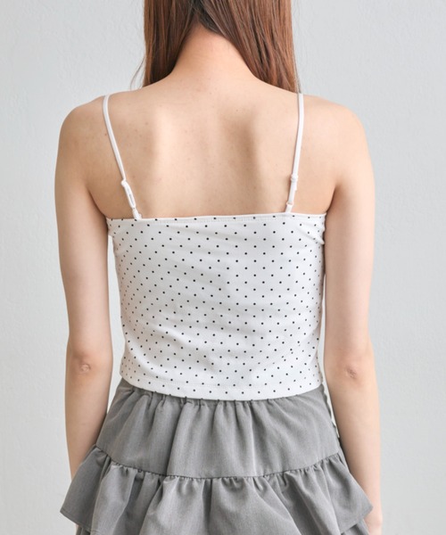 OLIVE des OLIVE(オリーブデオリーブ)の「【万能インナー】チュールフリルキャミソール(キャミソール・レディース・オフホワイト/ブラック/ホワイト・FREE)」の6枚目の写真