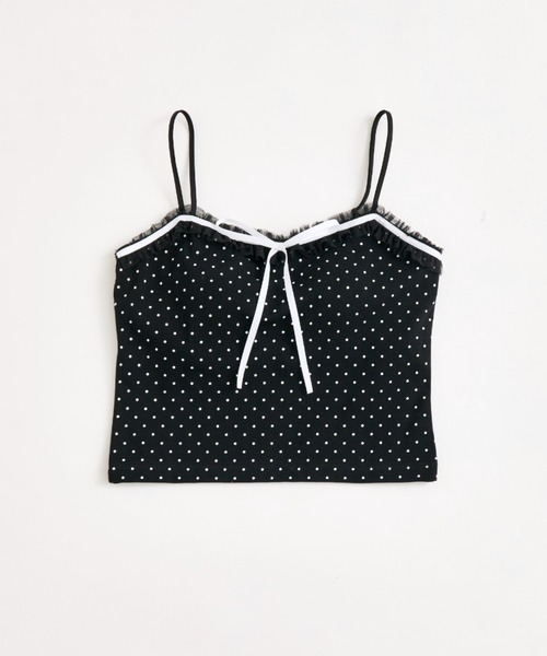 OLIVE des OLIVE(オリーブデオリーブ)の「【万能インナー】チュールフリルキャミソール(キャミソール・レディース・オフホワイト/ブラック/ホワイト・FREE)」の17枚目の写真