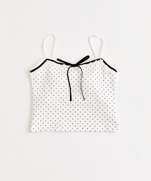 OLIVE des OLIVE(オリーブデオリーブ)の「【万能インナー】チュールフリルキャミソール(キャミソール・レディース・オフホワイト/ブラック/ホワイト・FREE)」の18枚目の写真