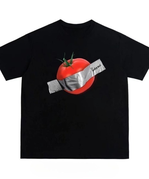 FreeZone(フリーゾーン)の「ダクトトマトグラフィックTシャツ(Tシャツ/カットソー・メンズ・ベージュ/ホワイト/ブラック・F)」の7枚目の写真