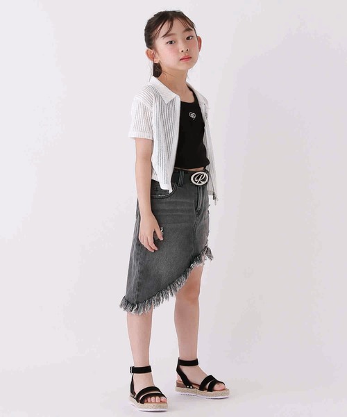 10C REPIPI（ジューシーレピピ）の「【10C REPIPI】アシメダメージデニムスカート（デニムスカート・キッズ・ブラック/ブルー・110cm/130cm/120cm）」の4枚目の写真