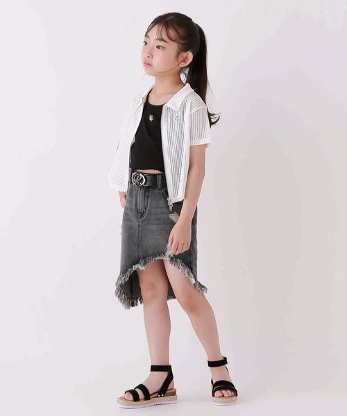 10C REPIPI（ジューシーレピピ）の「【10C REPIPI】アシメダメージデニムスカート（デニムスカート・キッズ・ブラック/ブルー・110cm/130cm/120cm）」の6枚目の写真