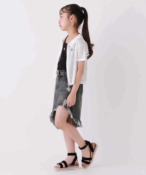 10C REPIPI（ジューシーレピピ）の「【10C REPIPI】アシメダメージデニムスカート（デニムスカート・キッズ・ブラック/ブルー・110cm/130cm/120cm）」の7枚目の写真