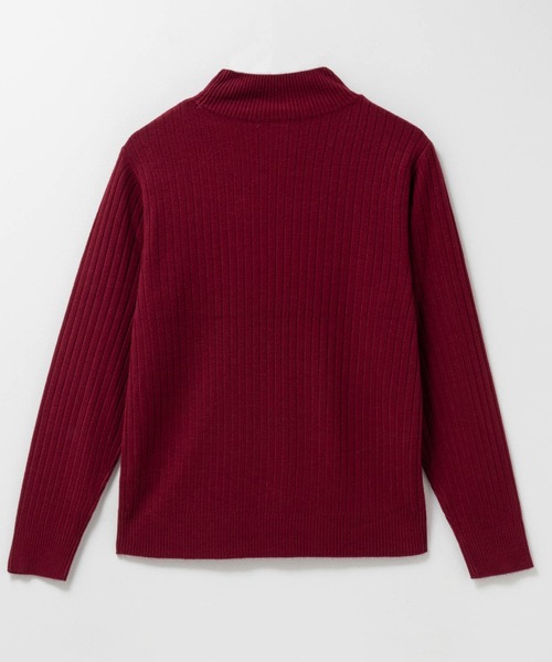NAVY(ネイビー)の「カシミヤタッチ リブハイネックニット(ニット/セーター・レディース・バーガンディー/ネイビー/チャコール/グレイッシュベージュ/ブルーグリーン・L/M)」の6枚目の写真