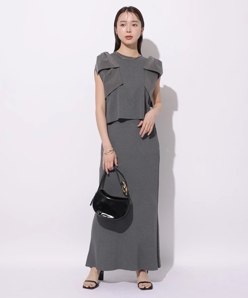 Mystrada(マイストラーダ)の「肩リボンニット(ニット/セーター・レディース・チャコールグレー・38)」の6枚目の写真