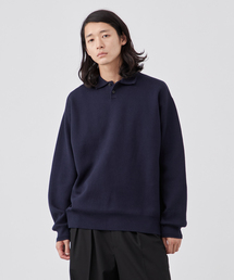 【ANTS & ELEPHANTS】2トーン スウェットライクニットポロシャツ
