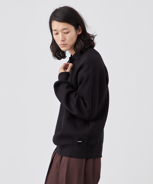 B.C STOCK（ベーセーストック）の「【ANTS & ELEPHANTS】2トーン スウェットライクニットポロシャツ（ニット/セーター・メンズ・グリーン/ネイビー/ブラック・MEDIUM/LARGE）」の4枚目の写真