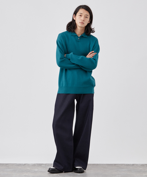 B.C STOCK（ベーセーストック）の「【ANTS & ELEPHANTS】2トーン スウェットライクニットポロシャツ（ニット/セーター・メンズ・グリーン/ネイビー/ブラック・MEDIUM/LARGE）」の6枚目の写真