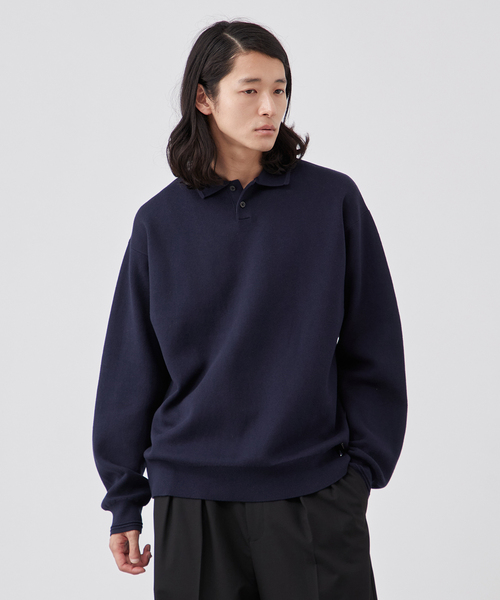 B.C STOCK（ベーセーストック）の「【ANTS & ELEPHANTS】2トーン スウェットライクニットポロシャツ（ニット/セーター・メンズ・グリーン/ネイビー/ブラック・MEDIUM/LARGE）」の21枚目の写真