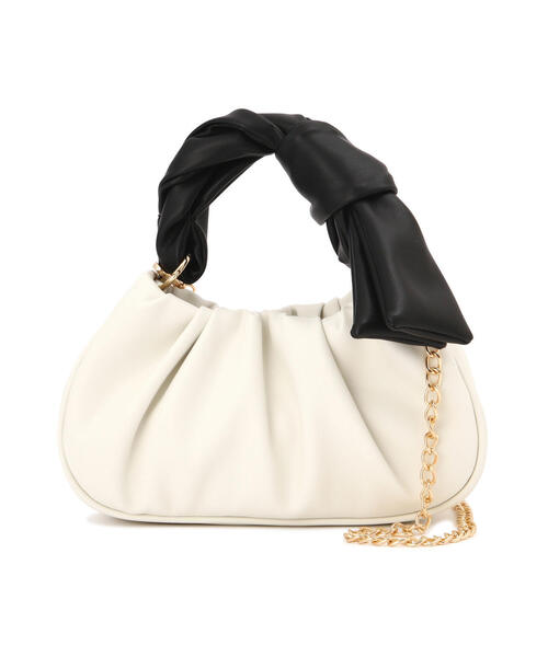 EDIT COLOGNE（エディットコロン）の「リボンパフバッグ（ショルダーバッグ・レディース・ホワイト/ブルー・ﾌﾘ-）」の6枚目の写真