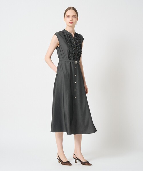 新品◆アナイ　ワンピース（36）フリル　黒◆ ANAYI ワンピース バレエシューズプリントフリル : ZOZOTOWN