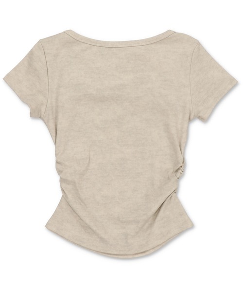 SPINNS(スピンズ)の「半袖カットソー/レースアップネック(Tシャツ/カットソー・レディース・アイボリー/ベージュ/チャコール・ONESIZE)」の6枚目の写真