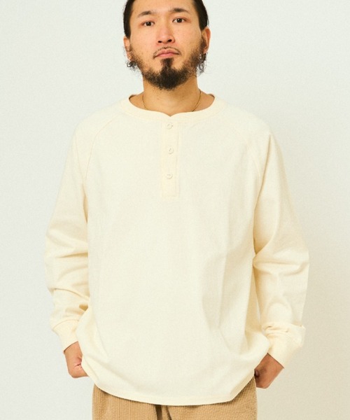 BIG MIKE(ビッグマイク)の「BIG MIKE ビックマイク ヘビーウェイト ヘンリーネック 長袖 Tシャツ ロンT /// 102538790(Tシャツ/カットソー・メンズ・ナチュラル/アッシュ/チャコール・X-LARGE/LARGE/MEDIUM)」の3枚目の写真