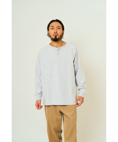 BIG MIKE(ビッグマイク)の「BIG MIKE ビックマイク ヘビーウェイト ヘンリーネック 長袖 Tシャツ ロンT /// 102538790(Tシャツ/カットソー・メンズ・ナチュラル/アッシュ/チャコール・X-LARGE/LARGE/MEDIUM)」の8枚目の写真