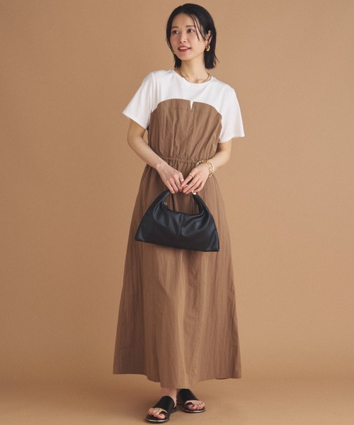 Doux archives（ドゥアルシーヴ）の「カットドッキングドロストワンピース（ワンピース・レディース・オリーブ/ブラック/モカ・38）」の7枚目の写真