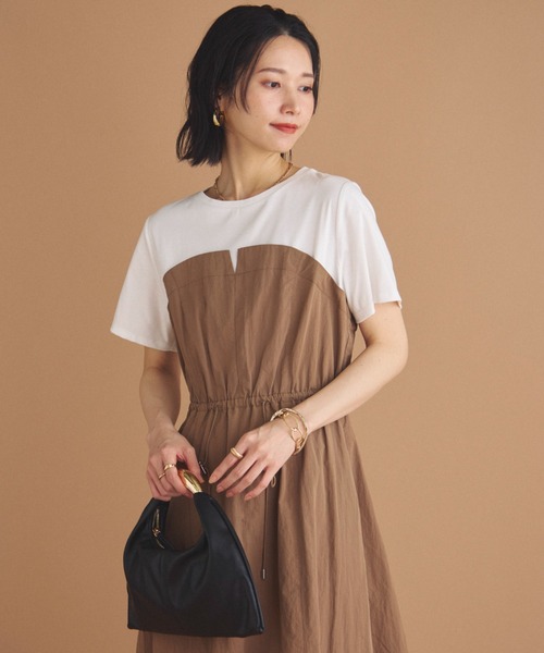 Doux archives（ドゥアルシーヴ）の「カットドッキングドロストワンピース（ワンピース・レディース・オリーブ/ブラック/モカ・38）」の16枚目の写真