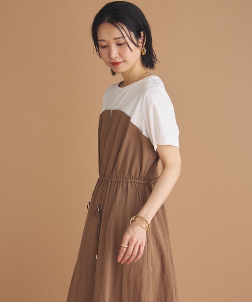 Doux archives（ドゥアルシーヴ）の「カットドッキングドロストワンピース（ワンピース・レディース・オリーブ/ブラック/モカ・38）」の17枚目の写真
