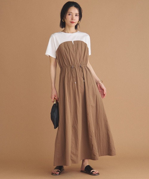 Doux archives（ドゥアルシーヴ）の「カットドッキングドロストワンピース（ワンピース・レディース・オリーブ/ブラック/モカ・38）」の13枚目の写真