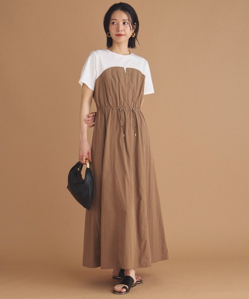 Doux archives（ドゥアルシーヴ）の「カットドッキングドロストワンピース（ワンピース・レディース・オリーブ/ブラック/モカ・38）」の15枚目の写真