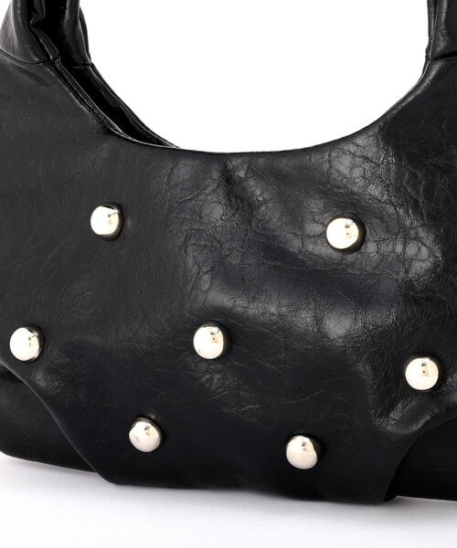 FREE'S MART（フリーズマート）の「スタッズ付きワンショルダーバッグ（ハンドバッグ・レディース・イエロー/ブラック・ﾌﾘ-）」の7枚目の写真