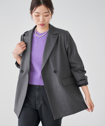 イエナ IENA ＆NAVY ノーカラーツイードジャケット （ネイビー